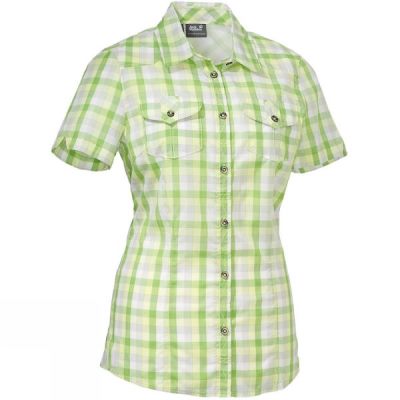 Camisa Jack Wolfskin Faro Manga Corta Mujer Verde - Chile EPO785619